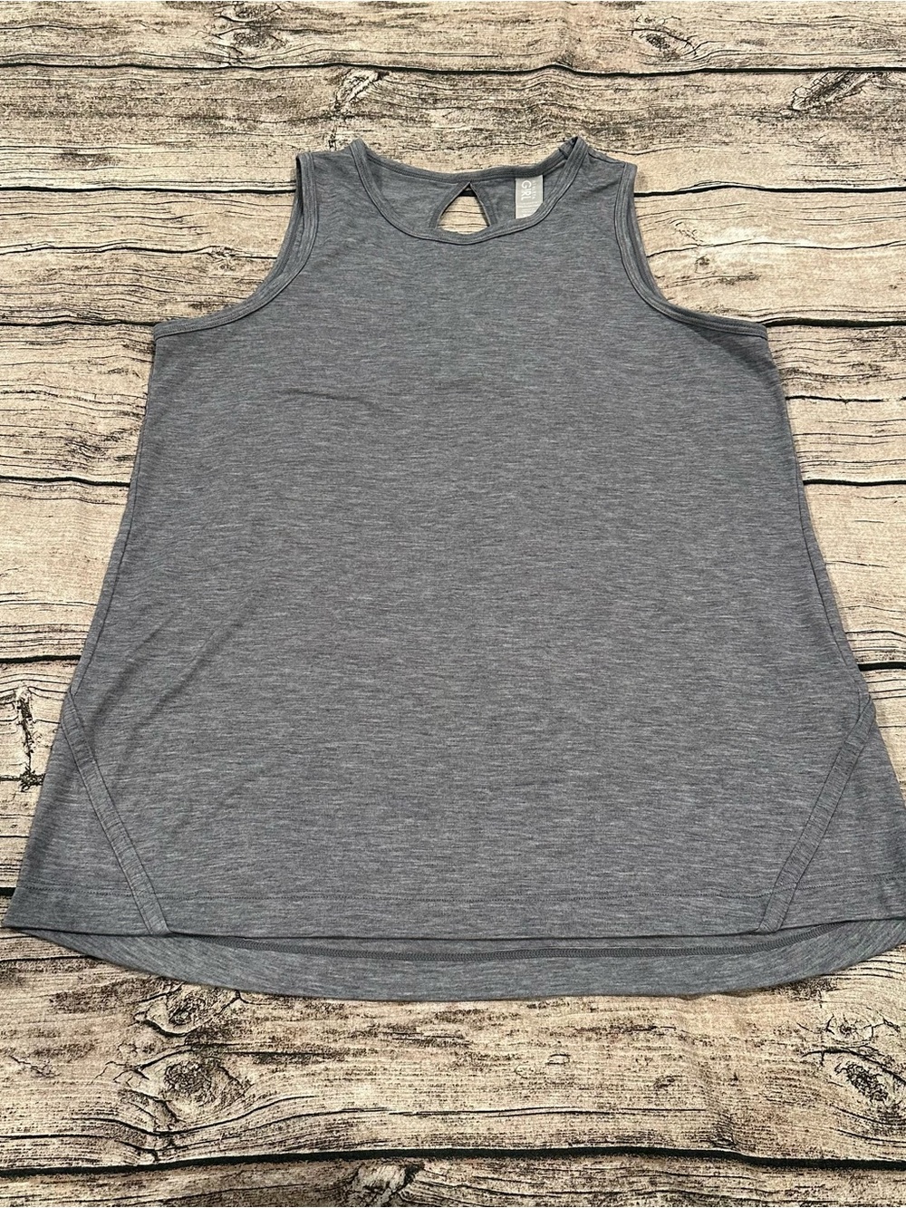 Athleta Girl Sleeveless Gray Workout Tank Top with Keyhole in Back Size XXL